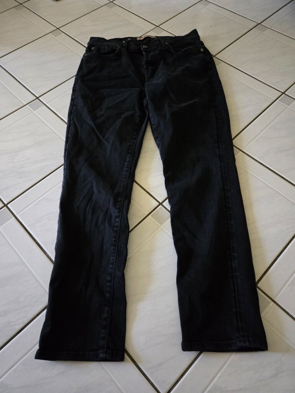 7 For All Mankind Josefina Skinny Boyfriend Jeans Black 26 - Picture 3 of 7